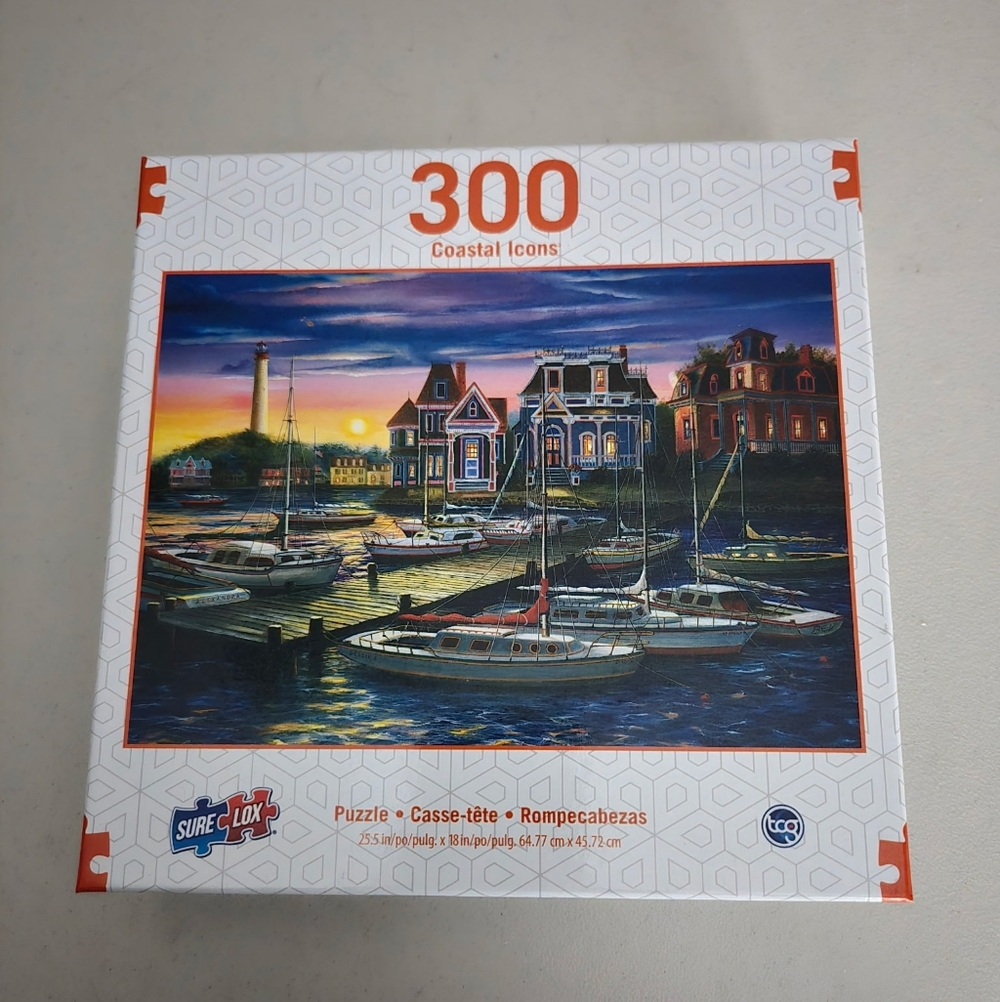 Sure-Lox 300-Piece Coastal Icons Jigsaw Puzzle in Blue & Orange